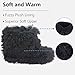 Forfoot Womens Slippers, Warm Plush Black Home Slippers Boots Anti Skid Durable Sole Slip on Indoor and Outdoor House Shoes Size 9-10