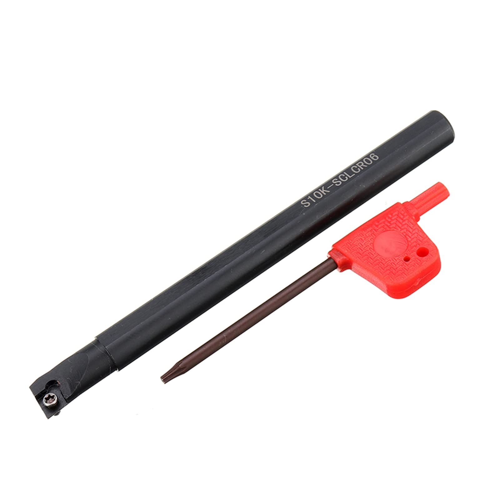 Cortador de fresado de superficie Terminador de torno de laterior de 10 mm con 10 insertos de carburo de CCMT060204 + 4 llaves T8