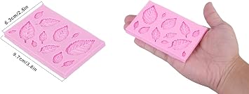 3D Small Leaf Molds Silicone for Sugar Paste, Chocolate, Fondant, Butter, Resin, Polymer Clay, Wax, Soap, Crafting Projects and Cake Decoration Decorating, 3Pcs
