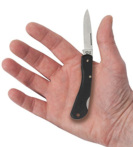 Image of Case Cutlery 00253 Lightweight Mini Blackhorn Pocket Knife with Stainless Steel Blade, Black Synthetic