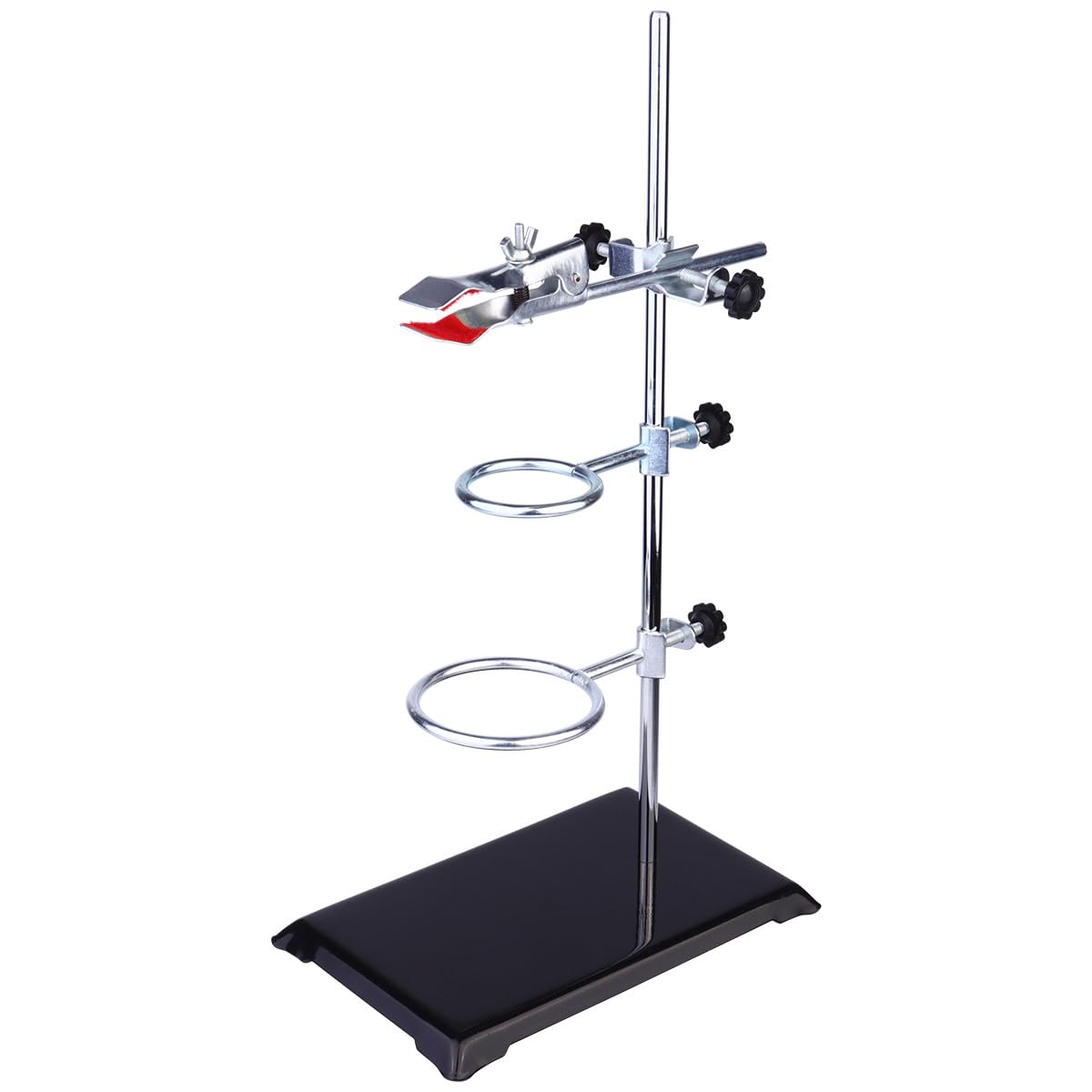 Homoyoyo Kit Chimico Supporto in Ferro e Morsetto da Laboratorio, Base Imbottita Antiscivolo per Esperimenti di Filtrazione e Riscaldamento, Attrezzature Metalliche Stabili per Uso