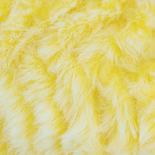 Image of NICEEC Faux Fur Yarn Super Soft, Chunky & Fluffy, Eyelash Yarn for Crochet & Knitting(Total Length 210yds /10.6oz) - Yellow /300g