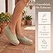 Imagen de GLAMORA Bailarinas Mujer Manoletinas Merceditas Slip On Lona Zapatos Planos Plataforma Baja Zapatillas Casual Cómodas Primavera Verano Puntera Crochet Estilo Esparto con Detalle Bordado green-38