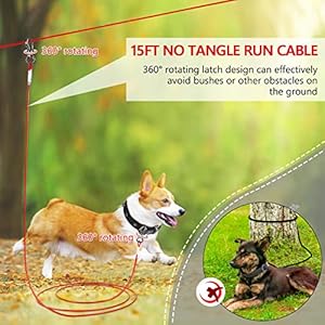Xiaz dog tie out cable 100ft dog trolley tether line for dogs up to 120lbs dog runner for yard camping outdoor with 15 ft dog running lead cable sling to protect trees   cucciolini doodles