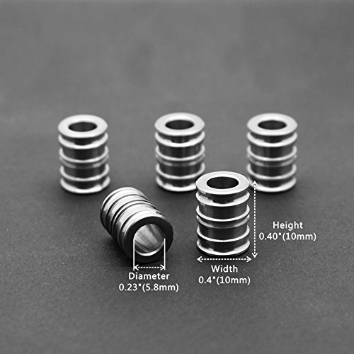 Ti-Edc Titanium Lanyard Beads, Long Knife And Zipper Pull Dagger Paracord Beads, Pack Of 5 (14Mm/0.55”) #TOP2