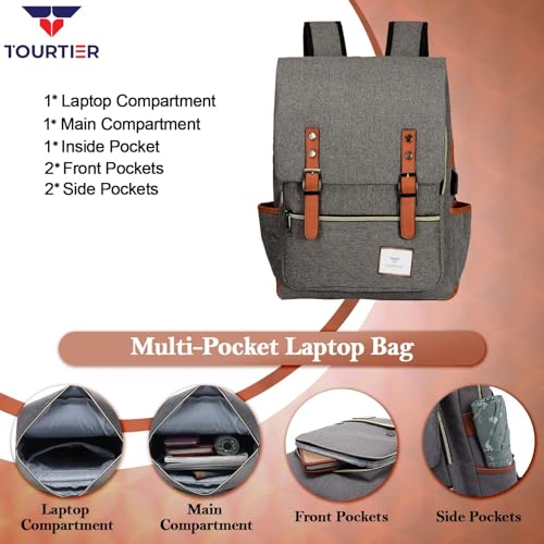 Image of Travel Laptop Bag, Slim Durable Laptops Backpack with USB Charging Port, College School Backpacks Gifts for Men Women