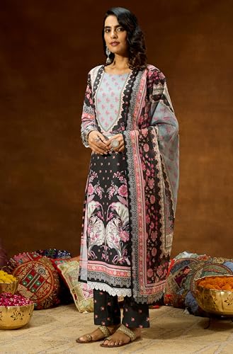 Image of Janasya Women Kurta Pant With Dupatta Set