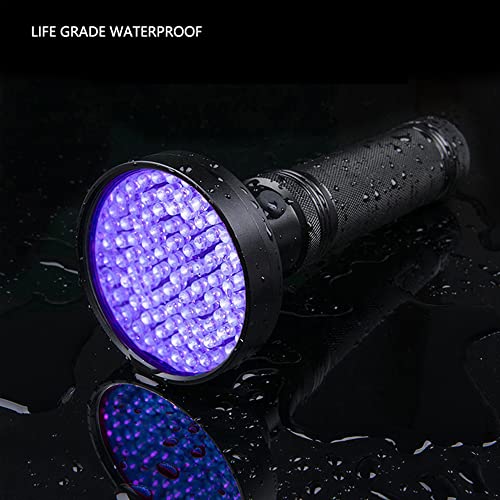 Veetop Schwarzlichtlampe UV Taschenlampe mit 100 UV LEDs 395nm Schwarzlicht Superstrahlend Robust und Wasserfest