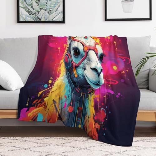 Couverture alpaga 3D en polaire légère pour éliminer le froid sur le lit ou canapé
