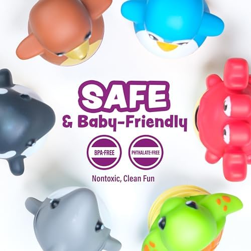 Tub Works® Tub Bobbers™ Bob, Wobble & Float Upright Toddler Bath Toys, 6 Pack | Unique Wobbling Action | Sealed, No Hole Baby Bath Toys | Engaging Bathtub Toys for Kids | Water Table & Baby Pool Play — 사진 6