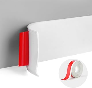 SUJIAMEI Peel and Stick Baseboard Trim - 2.1" x 20ft White Vinyl Cove Base Molding, Flexible Self-Adhesive Wall Base