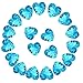 Crystal Rhinestones 50pcs AB Crystals Pointback Heart Glass Rhinestone for DIY Crafts Jewelry Making,12mm,Lake Blue