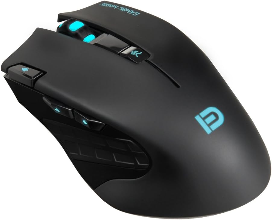 2.4GHz USB Wireless Gaming Mouse - Povee GM01 Ergonomic Optical Mice with Fire Button Nano Receiver 7 Buttons 6 DPI Level 6 Changeable Colors Breathing Lights for Laptop Mac PC