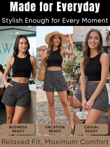 Image of GRECIILOOKS Women's Casual Knee Length Shorts,Casual Relaxed Fit Summer Shorts for Women & Girls | Comfortable Everyday Wear | Available in Plus Sizes