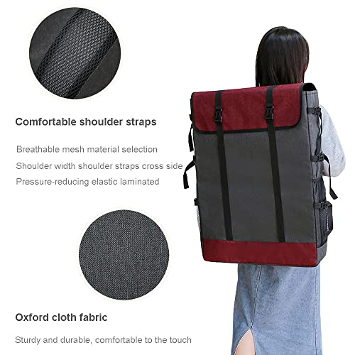 DZOZO A2 Art Craft Portfolio Case Artist Carrying Bag Drawing Board Bag Backpack Artwrok Storage Carrying Case Painting Sketch Pad Storage Bag Artist Portfolio Carrying Tote Bag Art Supplies Bag - Image 4
