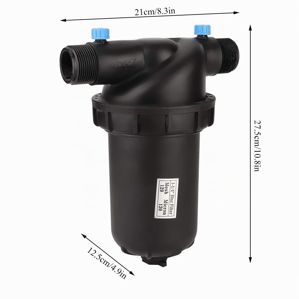 Filtre D'irrigation, Filtre à Disque à Filetage Mâle G1-1/4 120 Mailles pour Jardinage, Serre, Filtre Agricole, Pompe D'irrigation Goutte à Goutte