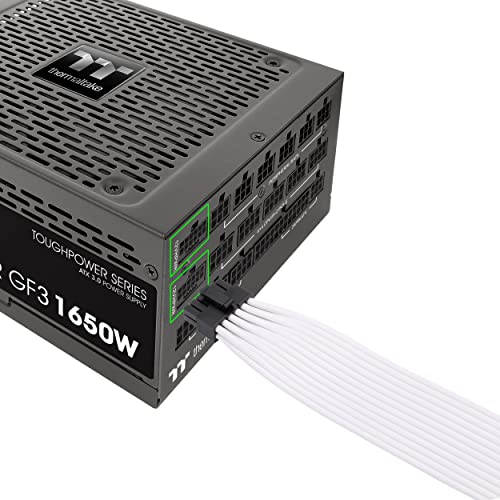 Pcie 5.0 Cable, 16Awg Atx 3.0 12Vhpwr Pcie Cable, 600W Male To Male 16 (12+4) Pin Pcie5 Cable For Rtx 4090Ti, 4080Ti, 3090Ti, Compatible For Msi, Gigabyte, Gamemax, Thermaltake Power Supply, White #TOP2