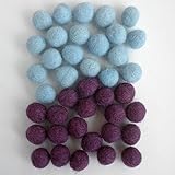 Felted Wool Bead 40 Piece Color Packs- Violet & Turquoise