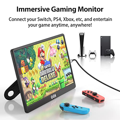 Portable Monitor, Qqh 15.6" Portable Travel Monitor For Laptop 1080P Fhd Ips Second Screen, Gaming Monitor, Usb C Hdmi External Monitor Display For Computer Phone Pc Mac Ps4 Switch, Foldable Kickstand #TOP5
