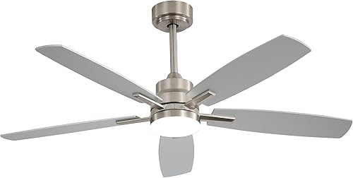 Miniatura 10 de Ventiladores de techo con luces y control remoto, ventilador de techo de montaje empotrado de 52 pulgadas con motor CC reversible silencioso y Negro