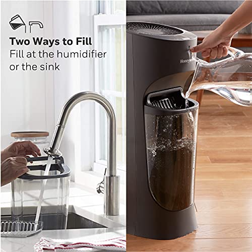 Honeywell Top Fill Tower Humidifier, Digital Humidistat, Black – Cool Mist Humidifiers for Bedroom, Home or Office with Space-Saving Tower Design by Honeywell - Image 3