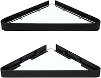 Vista 1 de LOREAD Estante esquinero de vidrio de 2 capas, estante de pared de baño, estantes flotantes de vidrio templado para montaje en pared, estante