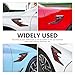 Hugwits 2 PCS Car Fender Side Vents, Carbon Fiber Texture Sports Style Auto Body Accent Decals, Self-Adhesive Waterproof Spoiler Exterior Decorations, Universal for Most Cars (Red)