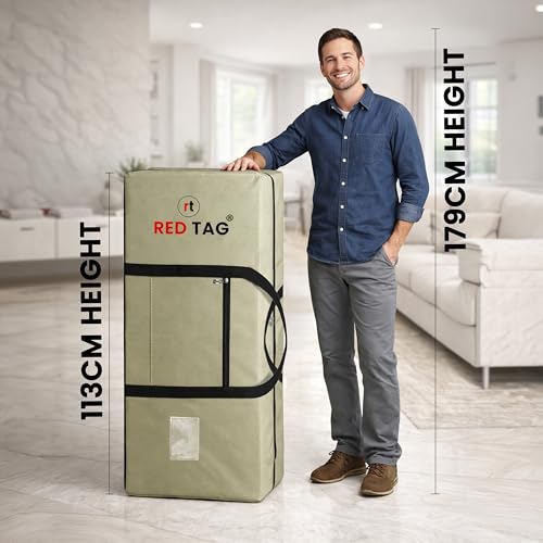 Image of Storite Extra Large Moisture Proof 236 L Heavy Duty 1680 Denier Nylon Multi-Purpose Toys Storage Bag /Stationery Paper /Blankets /Clothes Storage Bag (Olive Green, 113x39x56 cm)