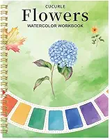Aquarela para iniciantes, livro de colorir de água floral, presente fácil de pintar, lindo livro de exercícios em aquarela para iniciantes (orquídea)