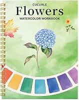 Aquarela para iniciantes, livro de colorir de água floral, presente fácil de pintar, lindo livro de exercícios em aquarela para iniciantes (orquídea)