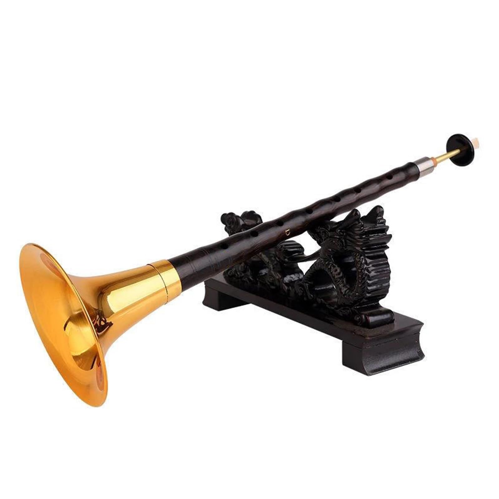 Suona-Musikinstrument D-Ton Suona-Horn, Chinesische Traditionelle Blockflöte Für Anfänger, Handgefertigte Holz-Folk-SuoNa-Holzblasmusikinstrumente (Color : Bk Golden)