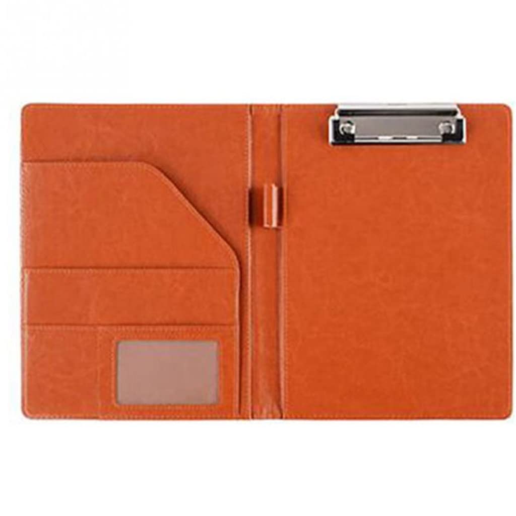 JFDBGU Cartella degli Appunti A5 Pu Organizzatore di Cuoio Office Manager Clip Pad Pad Pad Paper Flip(Auburn)