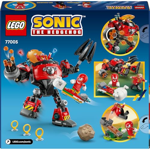 LEGO Sonic Knuckles Egg Crusher Robotu 77005 – 8 Yaş ve Üzeri Çocuklar İçin Aksiyon Dolu Sonic Macerası, İnteraktif Yaratıcı Oyuncak Yapım Seti ve Koleksiyonluk Model Eğlencesi (350 Parça)