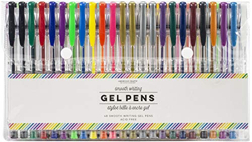 American Crafts Rainbow Stripe Pouch Pens, Multi Color, Drawing Writing Arts Crafts Sewing Notion Paper Supplies Scrapbooking Journaling Printmaking DIY Office Home School Supplies Smooth Writing
