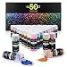 Magicfly Extra Fine Glitter Bulk 50 Colors Glitter Set for Craft, Slime, Nail Glitter Powder with 6 Glow Under UV Black Light Colors, 4 Chunky Glitters with Heart Star Shape