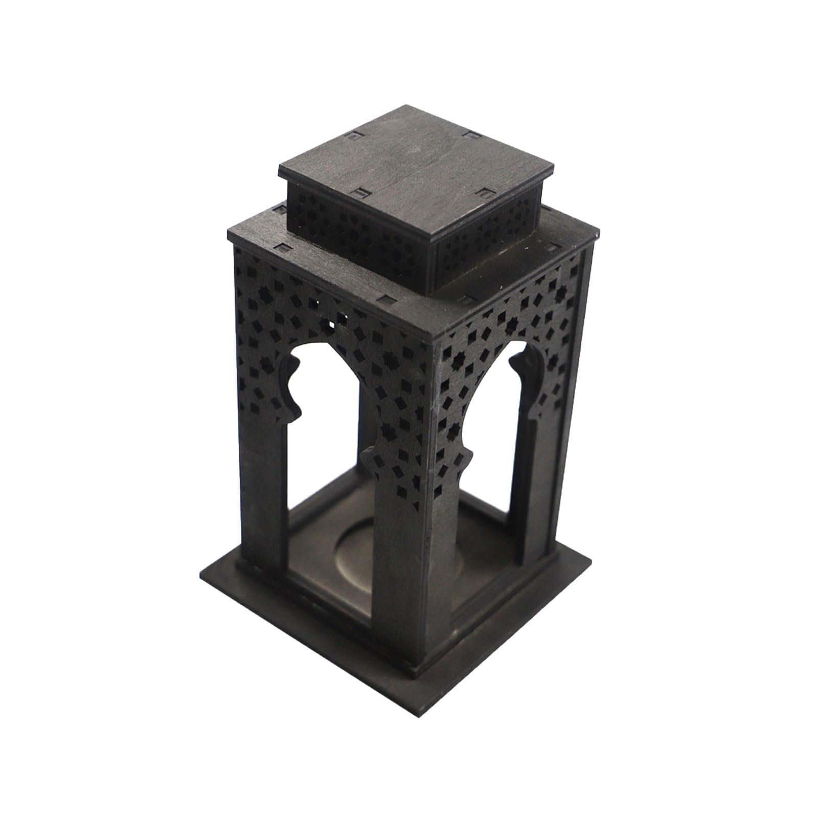 HZBB Ramadans Ornament Wood Lamp Holder Eid Mubaraks Tabletop Decorations for Warm Atmospheres Warm Holiday Party