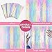 OHOME 4 Pack Iridescence Plastic Tablecloths Disposable Galentines Day Decorations New Years Birthday Disco Bachelorette Bridal Wedding Rainbow Iridescent Party Decorations 54