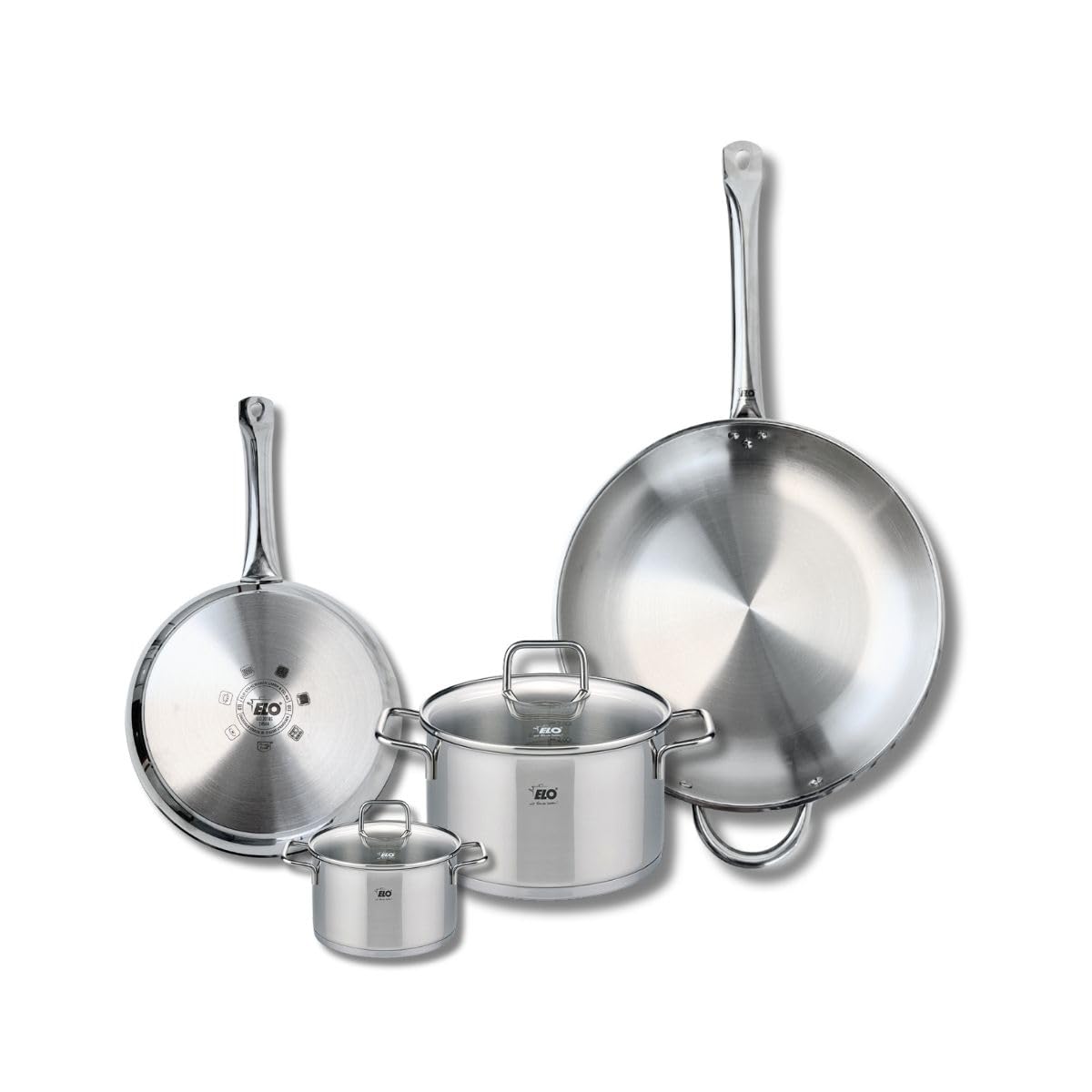 Elo Batterie de cuisine 2 poêles 24/32 cm et 2 faitouts 12/20 cm