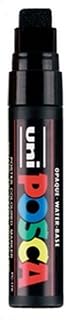 Posca PC-17K Black Colour Paint Marker Pen Metal Glass Extra Broad 15mm Chisel Nib Writes On Any Surface Metal Glass Wood Fabric Plastic Stone (Pack Of 1)