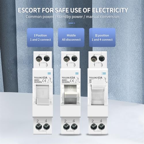 Commutateur de Source Manuel MTS 40A Idéal Alimentation Secours - 7