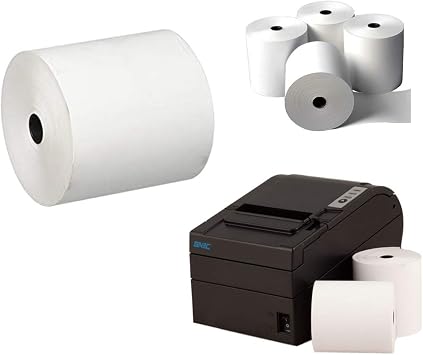 80mm x 80mm x 12.7mm Thermal Paper Till Rolls Suitable for EPOS Epson, Star, Samsung, Bixolon POS Terminals Pack of 1,5,10,15,20,40,60,80,100,200,500,1000