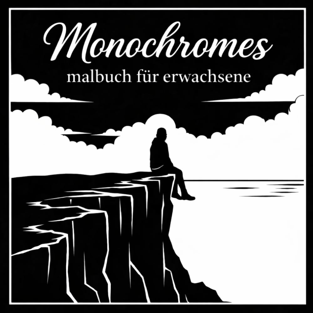 Monochromes malbuch für erwachsene : 55 Natur- und Landschaftsmotive zum Ausmalen – mindful moments ausmalbuch schwarz . (Monochrome Natur Kollektion)