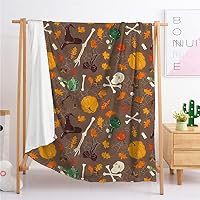 Highdi Coperta di Morbida Pile, Stampa Zucca 3D Calda e Accogliente Plaid Invernale Autunnale Divano Coperta Microfibra Pelosa, per Letto Soggiorno Bambini e Adulti (Verdura di Zucca,90x120cm