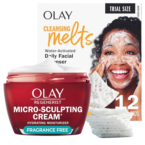 Olay Regenerist Micro-Sculpting Cream & Vitamin C Cleansing Melts Bundle