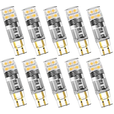 Noobibaba T5 Wedge Base LED Bulb 12V, T5 T10 Wedge Base LED Bulbs 12V Low Voltage Landscape, 1.5 Watt Replace 7W 11W Incandecent Bulb for Path Light 2700K Warm White 10-Count Cover