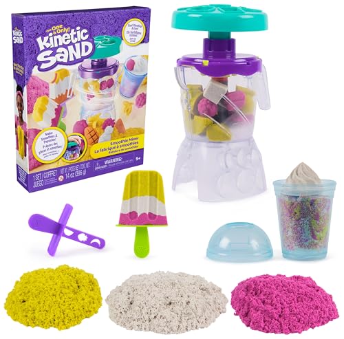 Kinetic Sand, Set dei Frullati Golosi, con 396 g di Sabbia da Gioco, Attrezzi e Formina Ghiacciolo, Cibo Giocattolo, Giocattoli Artistici per Bambine e Bambini, 5+ Anni