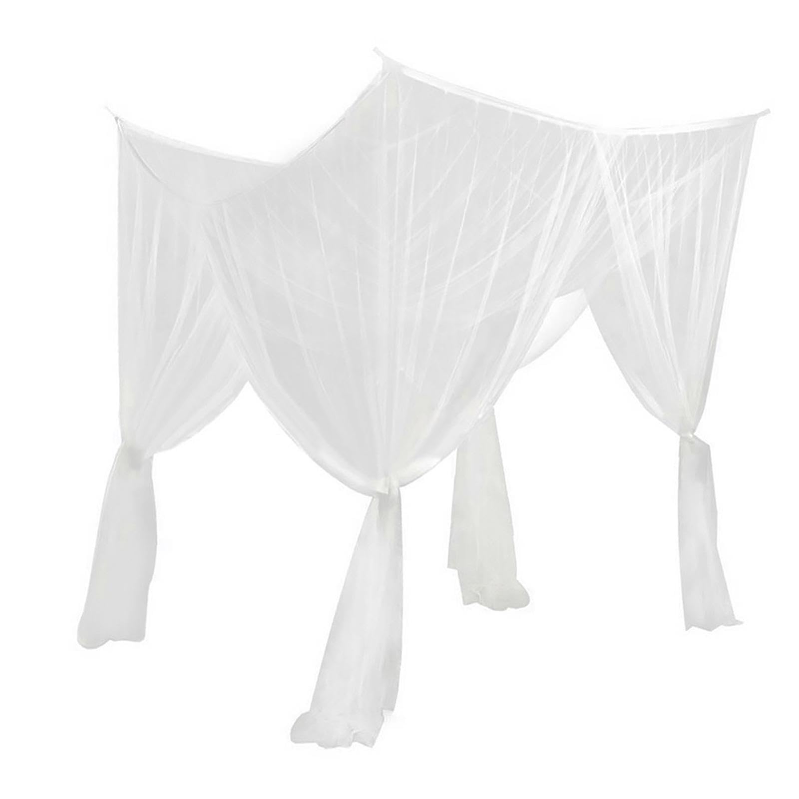 Ciel de lit en filet blanc Ailan 4 coins de 210x190x240 cm pour chambre fille