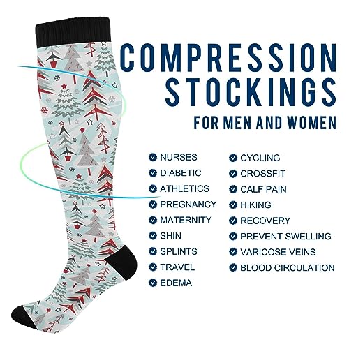 Image of Wusikd Cats Compression Socks for Women and Men Circulation Cute Long Socks for Athletic Running 1