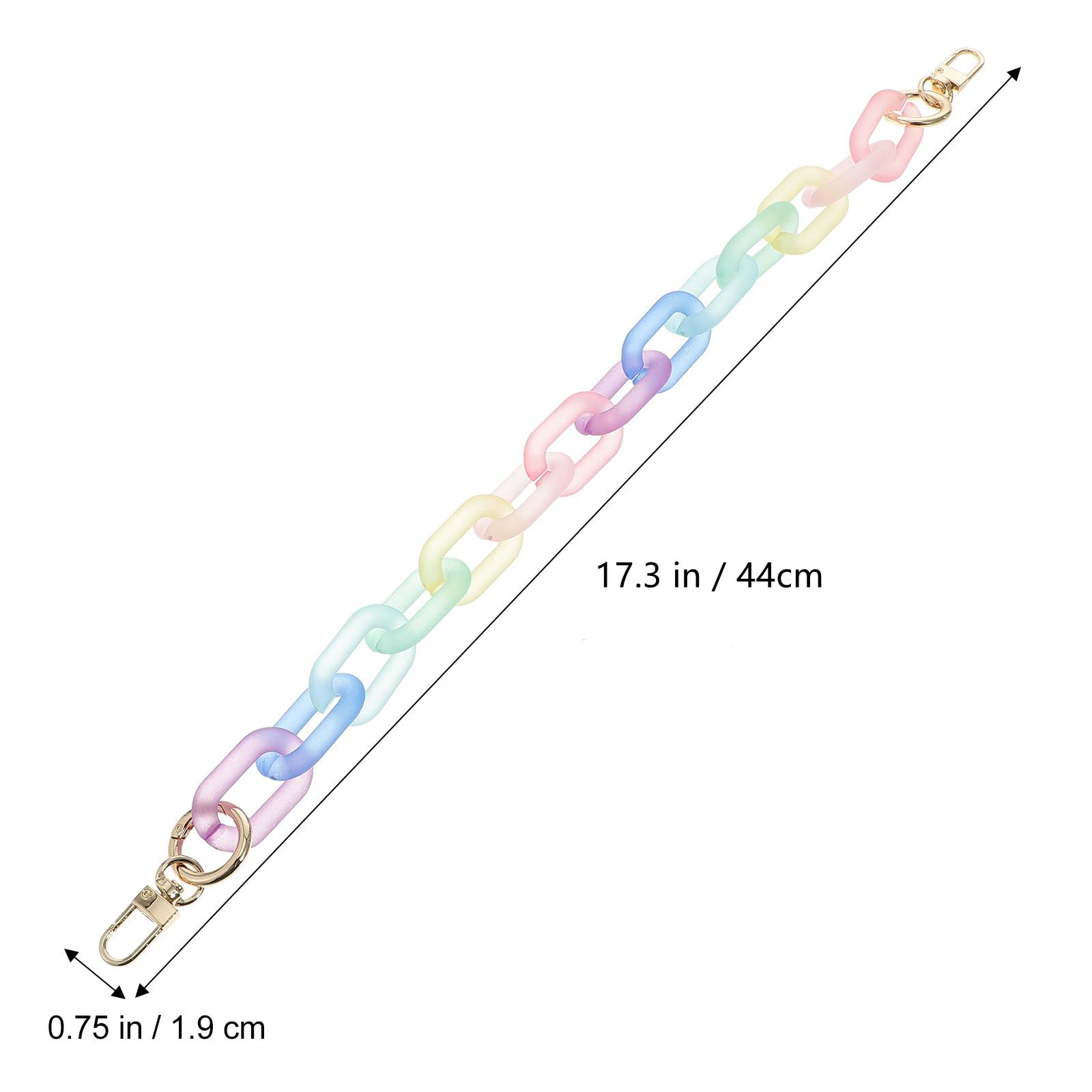 Colorful Acrylic Chain Strap, Acrylic Purse Chain Handle Rainbow Resin Handbag Strap Replacement Short Clutches Handles Crossbody Decoration Chains Accessory Charms (44CM)