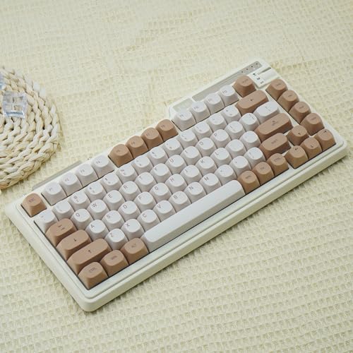 Pusakoa Tiramisu Theme Dye Sub PBT Keycaps, MA Profile 129 Keys Dye Sublimation PBT Custom Keycaps for Cherry Gateron MX Switches Mechanical Gaming Keyboard by Pusakoa - Image 3